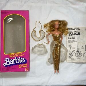 VTG Golden Dream Barbie #1874 1980 Foreign EURO European Face HTF Open Box